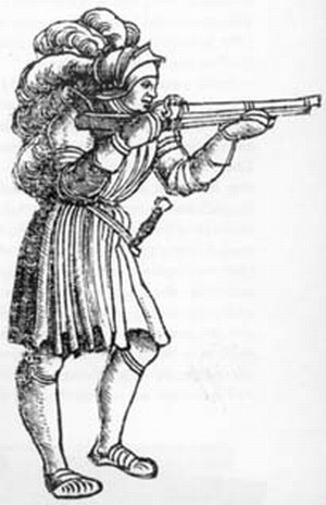Cavaliere con archibugio a miccia 1499