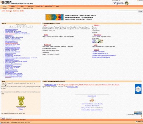 Schermata dal sito earmi.it di Edoardo Mori